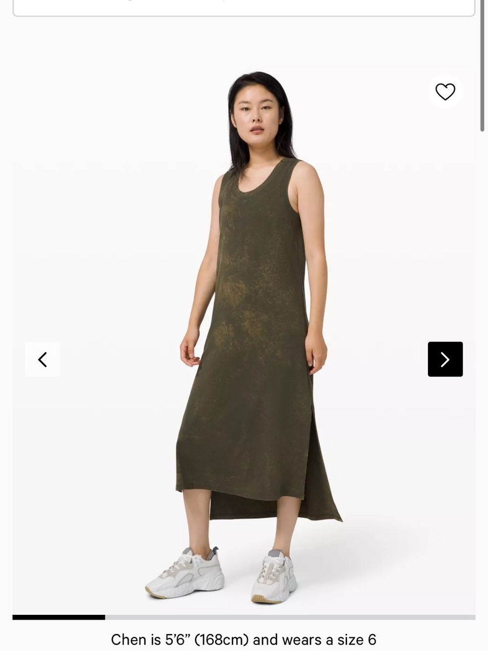 Lululemon All Yours Tank Maxi Dress Wash in Cloudy Wash Dark Olive